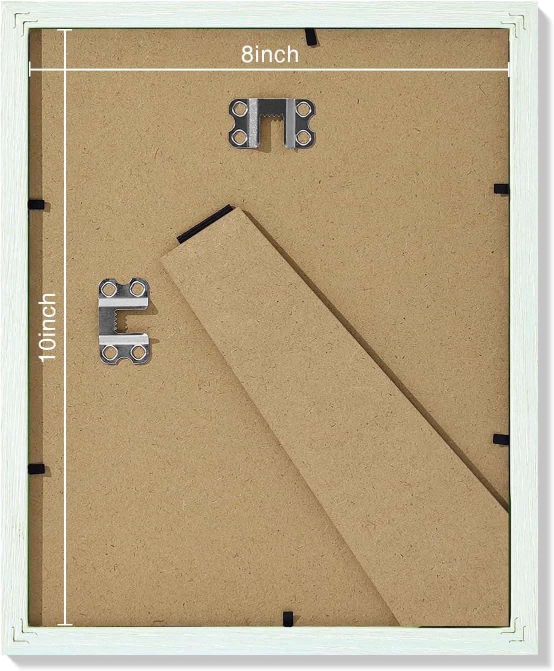 Vittanly 8x10 Picture Frames Set of 9, Shatter Resistant Plexiglass, Display 5x7 Pictures with Mat or 8x10 without Mat, Photo Frames for Wall or Tabletop, Engineered Wood, Vintage Green