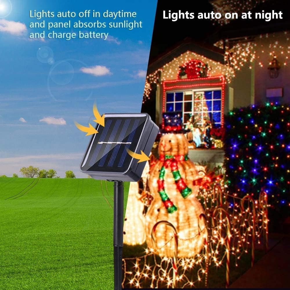 Joomer Solar Christmas Lights Outdoor, 4 Pack Total 156FT 400LED 8 Lighting Modes Solar String Light Waterproof Fairy Tree Lighted for Garden Yard Patio Christmas Decoration (Multicolor)