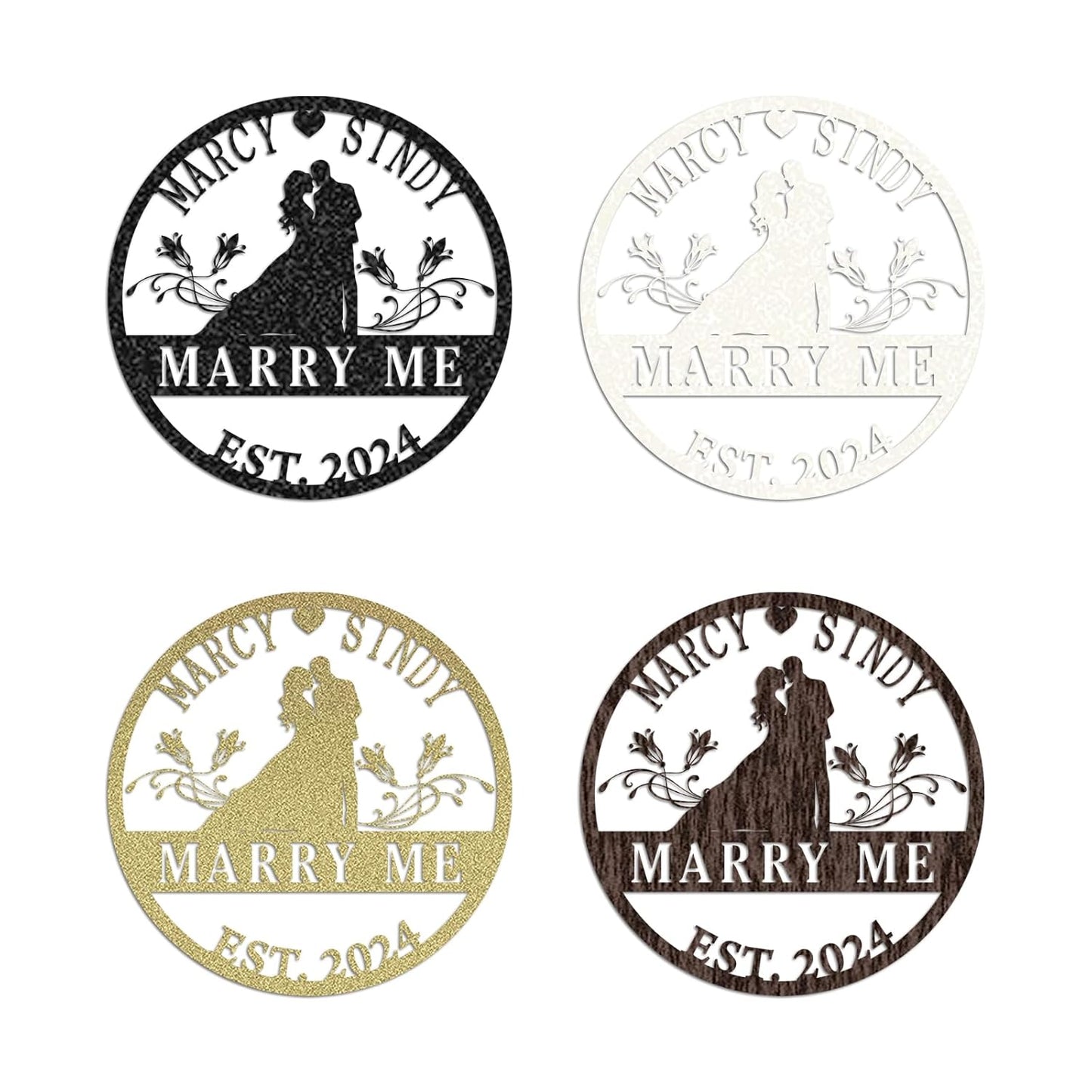 Personalized Wedding Gifts | Custom Metal Signs| Couples Gift for Her | Wedding Date Sign | Engagement Gift | Anniversary Gift | Bridal Shower Gift | Wedding Anniversary Gift | Metal Art