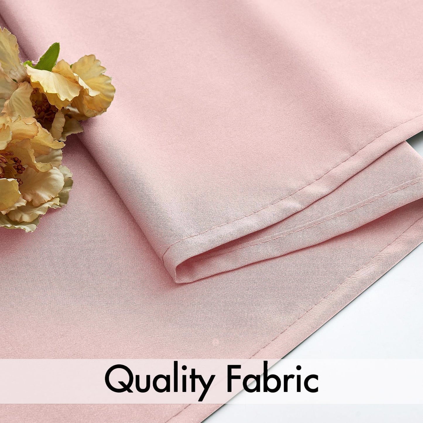 MIULEE Baby Pink Privacy Sheer Curtains That Let Light in 90 Inches Long Non-See-Through Semi Sheer Curtain Light Filtering Window Curtains Drapes for Living Room Bedroom 2 Panels Set 42 X 90