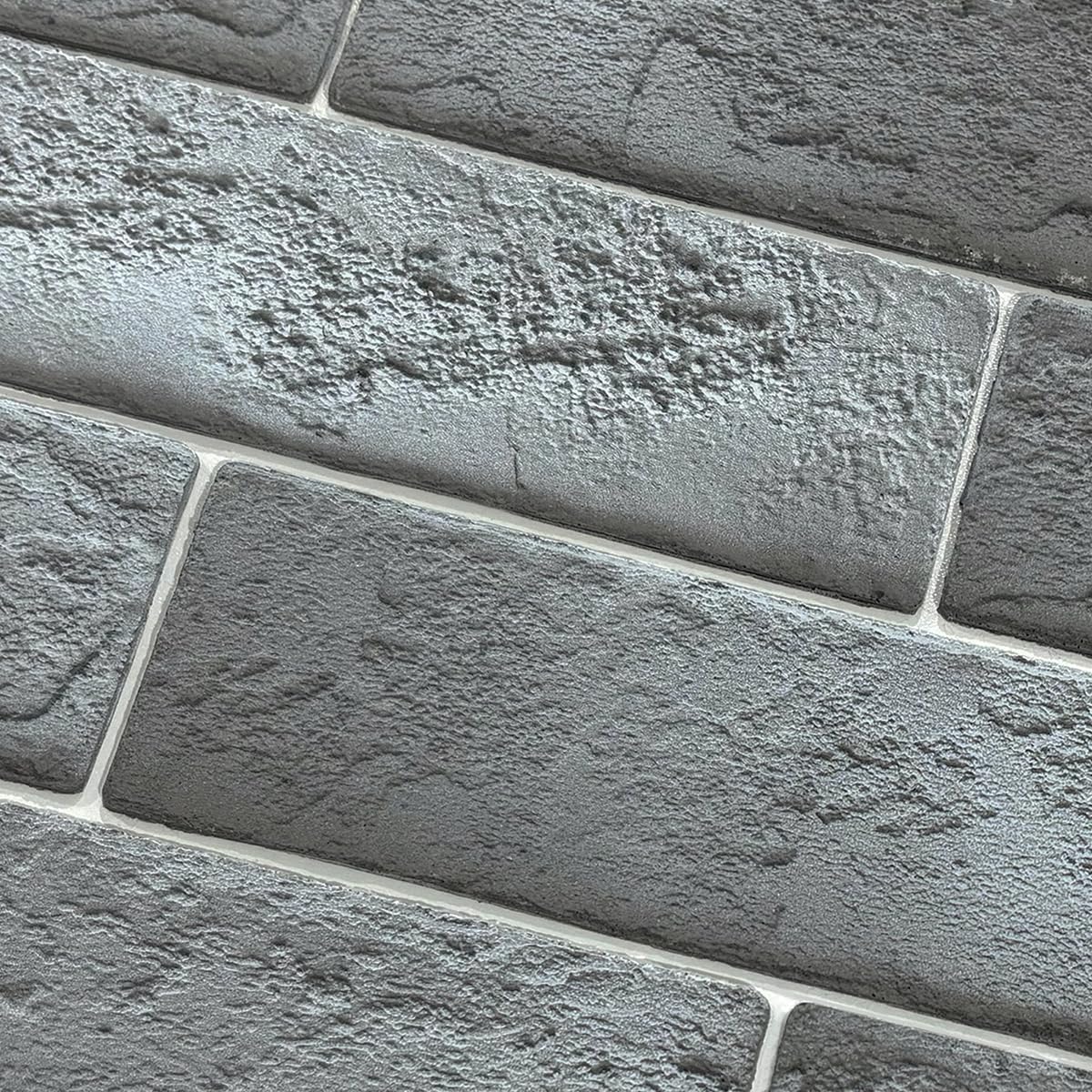 Vintage Faux Brick Wall Tiles, 3D Thin Brick Veneers for Bedroom, Bathroom, Kitchen, Fireplace and Fence Wall Panels (100, Whitewash Grey)