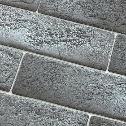 Vintage Faux Brick Wall Tiles, 3D Thin Brick Veneers for Bedroom, Bathroom, Kitchen, Fireplace and Fence Wall Panels (100, Whitewash Grey)