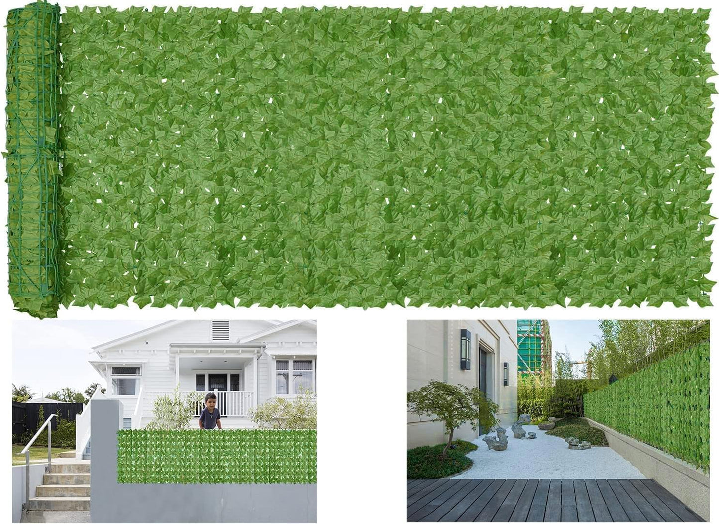 Artificial Ivy Privacy Fence Wall Screen,120x60 in in in UV-Anti Faux Greenery Backdrop Ivy Vine Leaf Hedges Fence Panels for Patio, Balcony, Garden, Backyard Indoor Outdoor Green Wall Decor