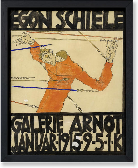 Poster Master Vintage Painting Poster - Retro Expressionism Print - Self Portrait as the Martyred St Sebastian - 11x14 UNFRAMED Wall Art - Gift for Artist, Friend - Wall Decor for Home, Office