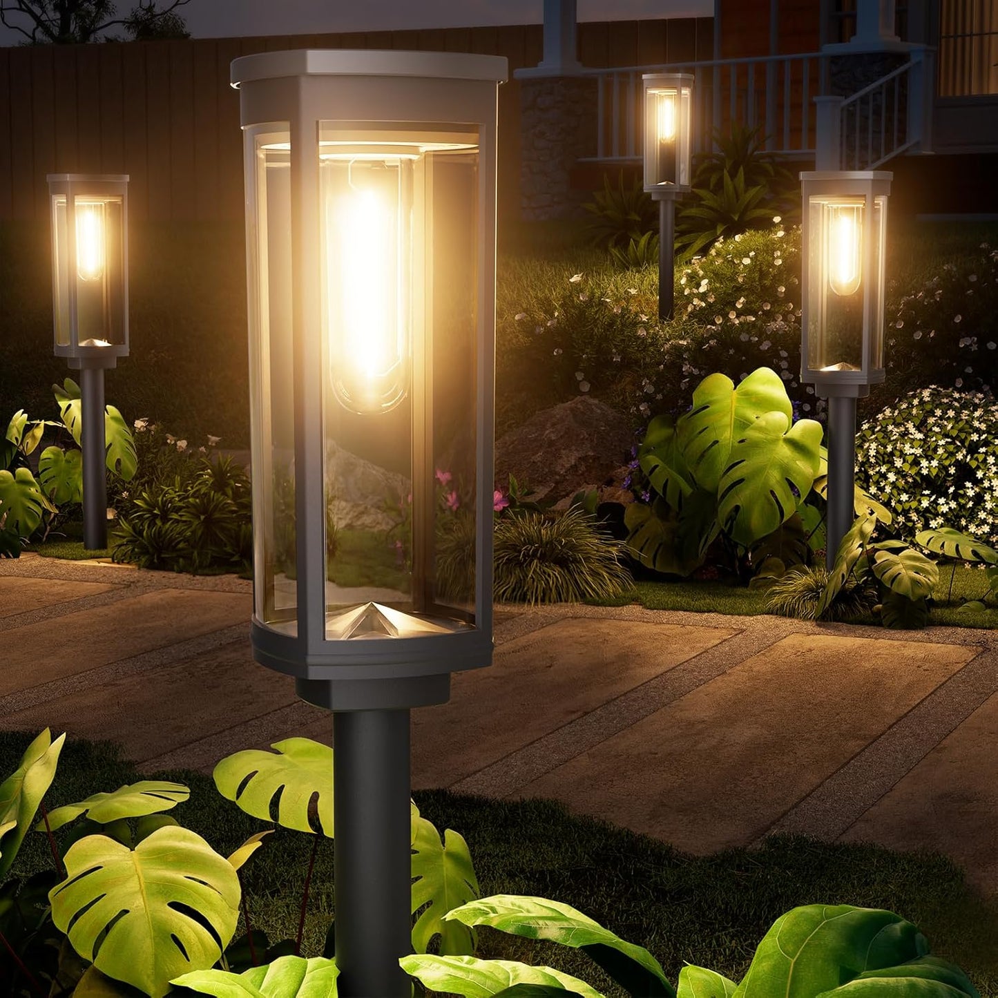 8 Pack Solar Pathway Lights Outdoor IP65 Waterproof Super Brightness Solar Powered Landscape Path Lights for Outside Walkway Driveway Garden