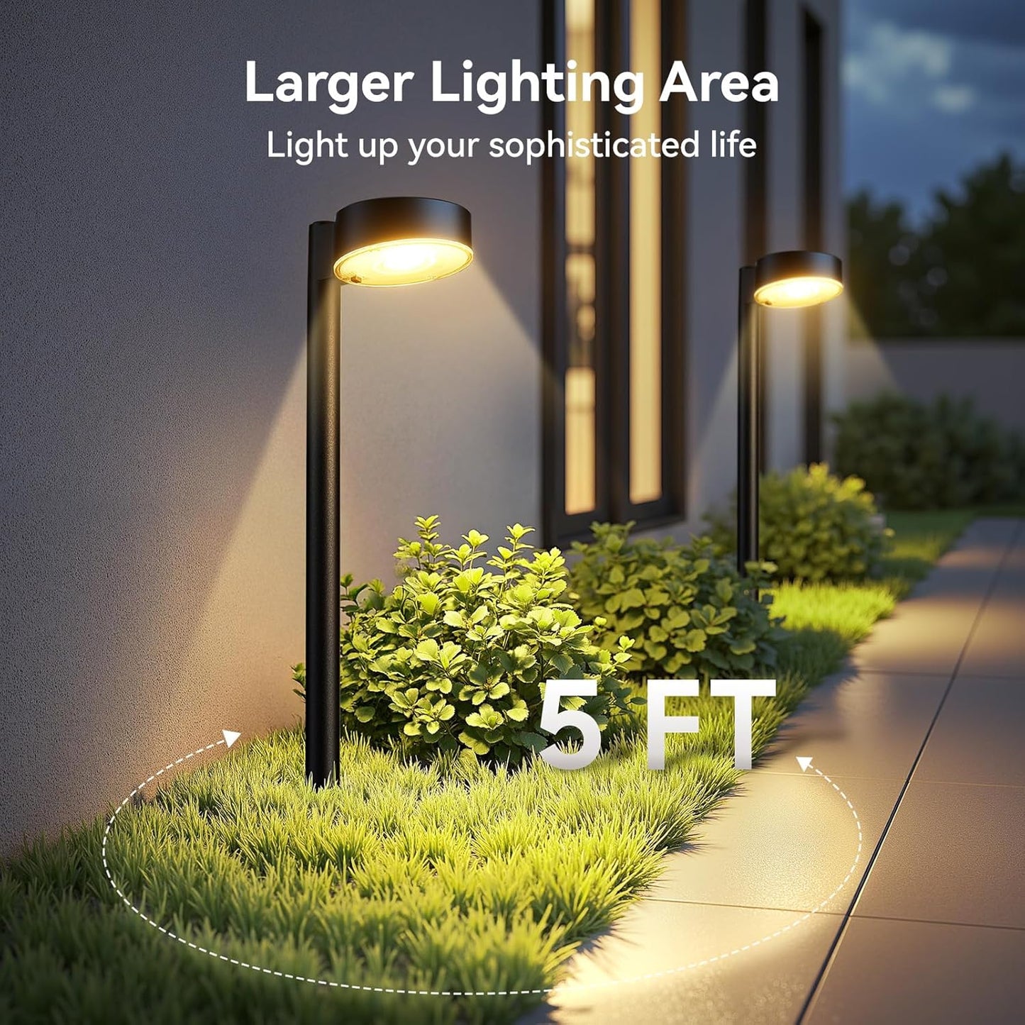 2 Pack Solar Pathway Lights Outdoor, Bright LED Solar Lights Outdoor Waterproof, Up to 12 Hrs Modern Path Lighting for Yard Garden Walkway Driveway Lawn Decor (2 Pack)