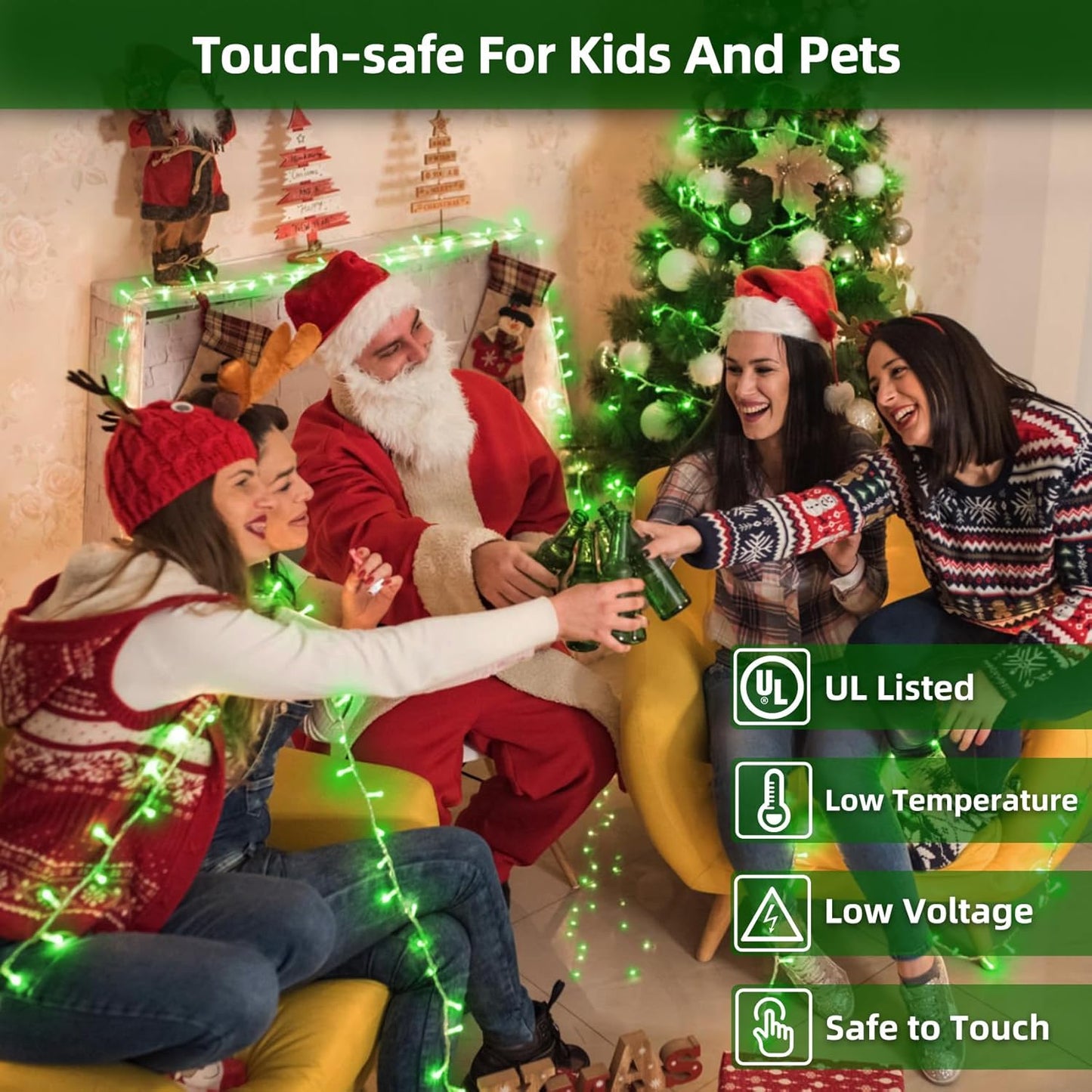 1500 LED 470FT Christmas Lights Outdoor,12 Lighting Modes Christmas String Lights with Timer, Dimmable Plug in Green LED StringLights Waterproof for Yard Tree Wedding Party Holiday Green