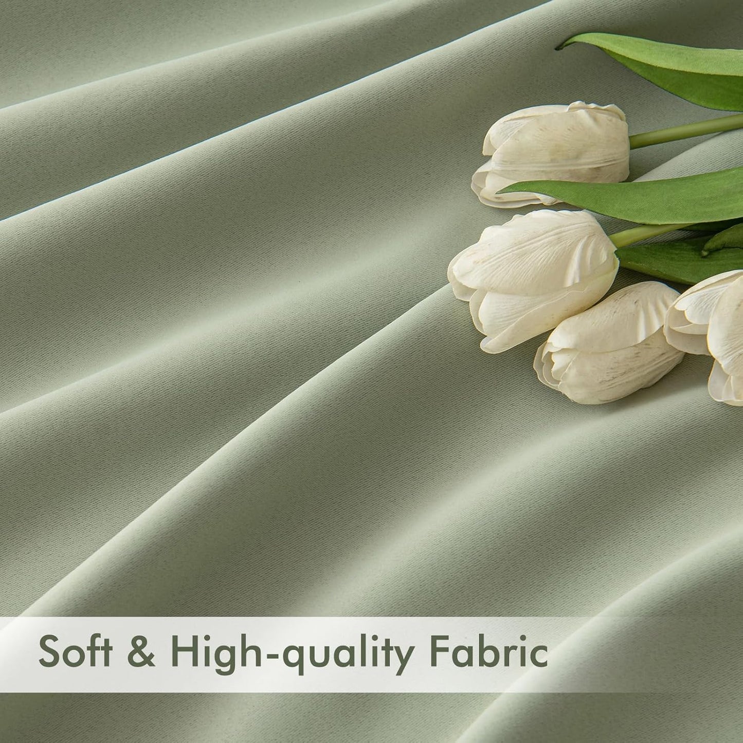 MIULEE Sage Green Back Tab Blackout Curtains 72 Inch Length 2 Panels Set for Living Room Bedroom Privacy, Rod Pocket/Pinch Pleat Thermal Insulated Room Darkening Pleated Light Blocking Drapes