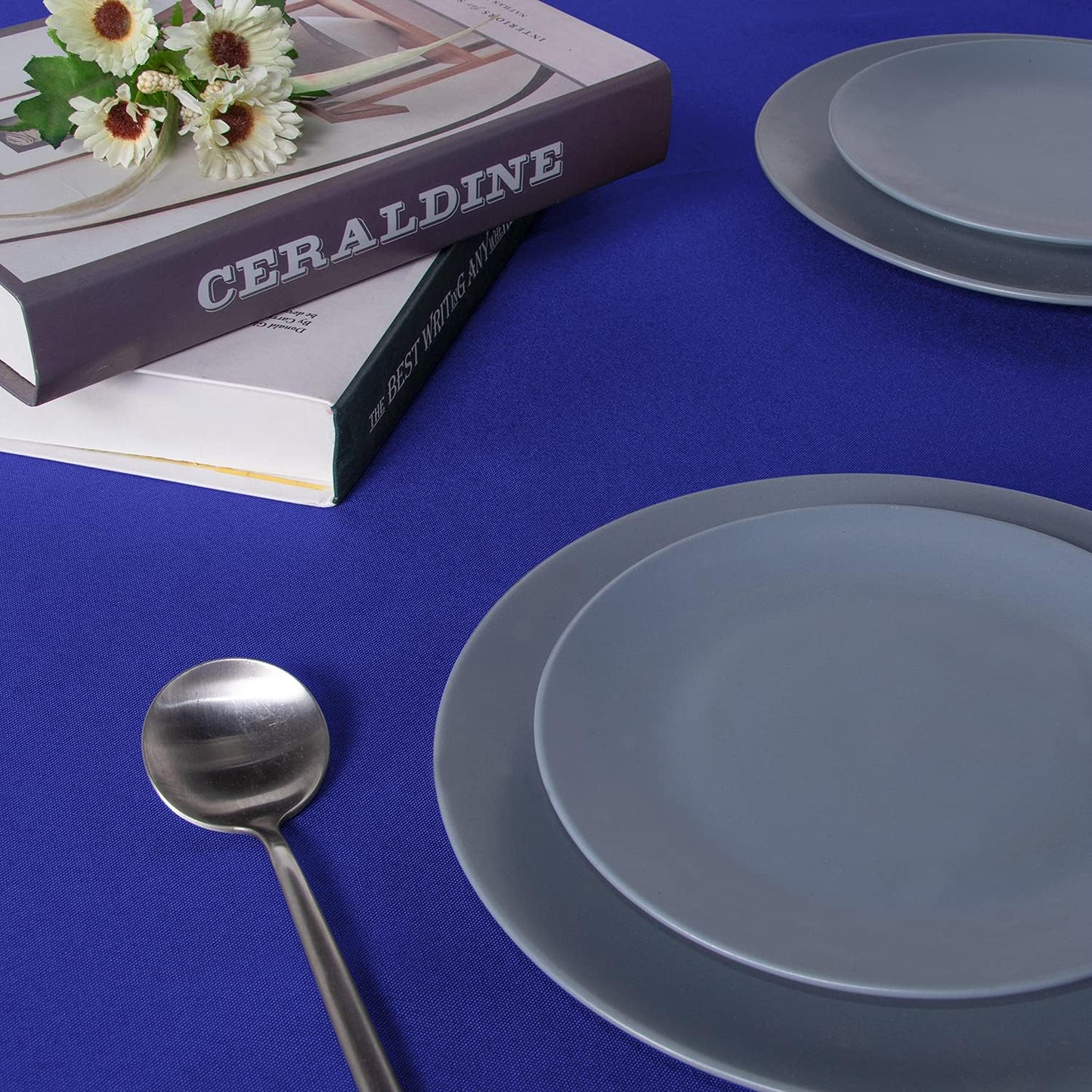 sancua Rectangle Tablecloth - 70 x 108 Inch - Stain and Wrinkle Resistant Washable Polyester Table Cloth, Decorative Fabric Table Cover for Dining Tables, Buffet Parties and Camping, Royal Blue