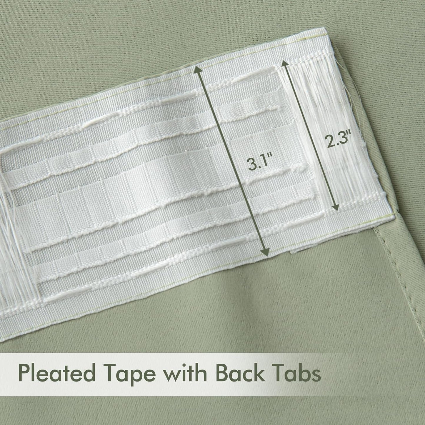 MIULEE Sage Green Back Tab Blackout Curtains 84 Inch Length 2 Panels Set for Living Room Bedroom Privacy, Rod Pocket/Pinch Pleated Thermal Insulated Room Darkening Light Blocking Drapes, W72xL84