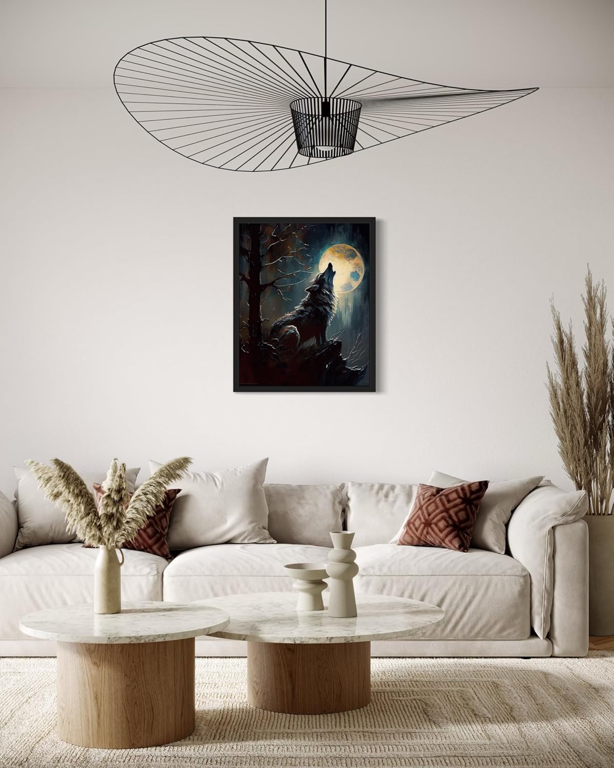 Wolf howling Poster Art Print, Halloween Scary Vintage Wall Art Academia Spooky Painting Decoration for Horror Prints, Gothic Posters Bedroom Decor 89 (Wolf howling, 8 x 10 inches, Unframed)