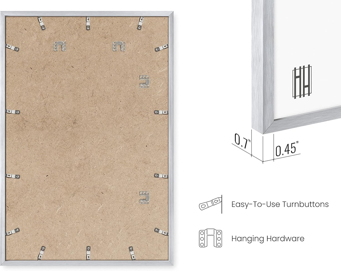 HAUS AND HUES Set of 4 White Poster Frames 24x36 - Gallery Wall Frame Set, Large Picture Frames (Aluminum), 24 by 36 in