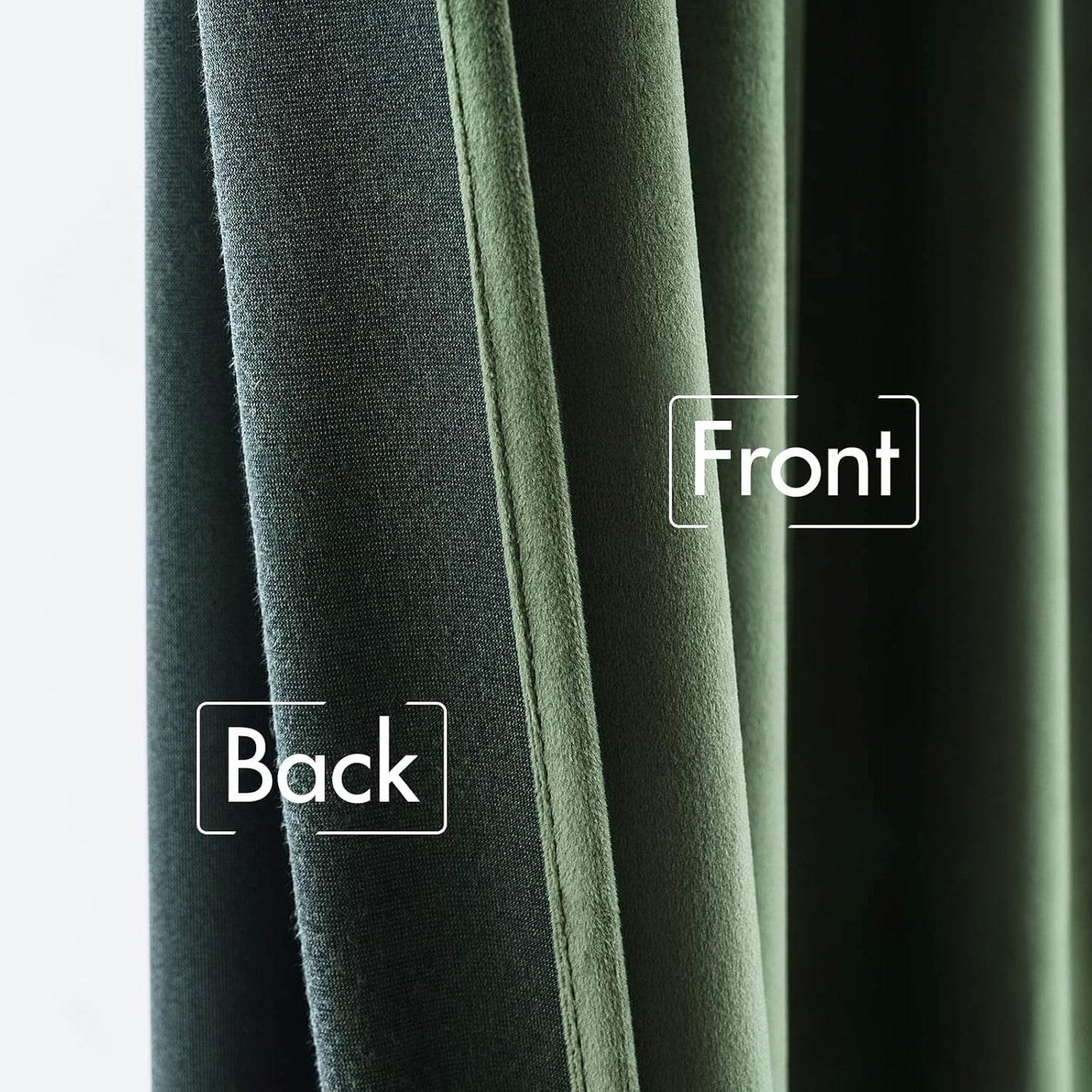 MIULEE Olive Green Velvet Curtains 90 inches 2 Panels - Pinch Pleat Luxury Room Darkening Curtains for Bedroom Living Room Thermal Insulated Super Soft Window Drapes Rod Pocket, W52 x L90 inch