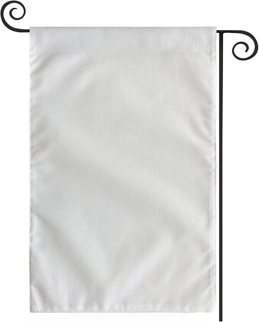 TOPFLAGS Sublimation Garden Flags Blank Garden Flag 12x18 Inch Double Side Custom Create Your Own Solid White Flag DIY Blanks Canvas Banner to Decorate