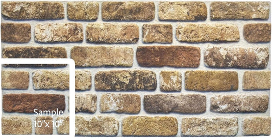 Dundee Deco 3D Wall Panels Faux Brick - Cladding Light Brown Stone Look Wall Paneling, Styrofoam, Sample, Size 10 x 10 in.