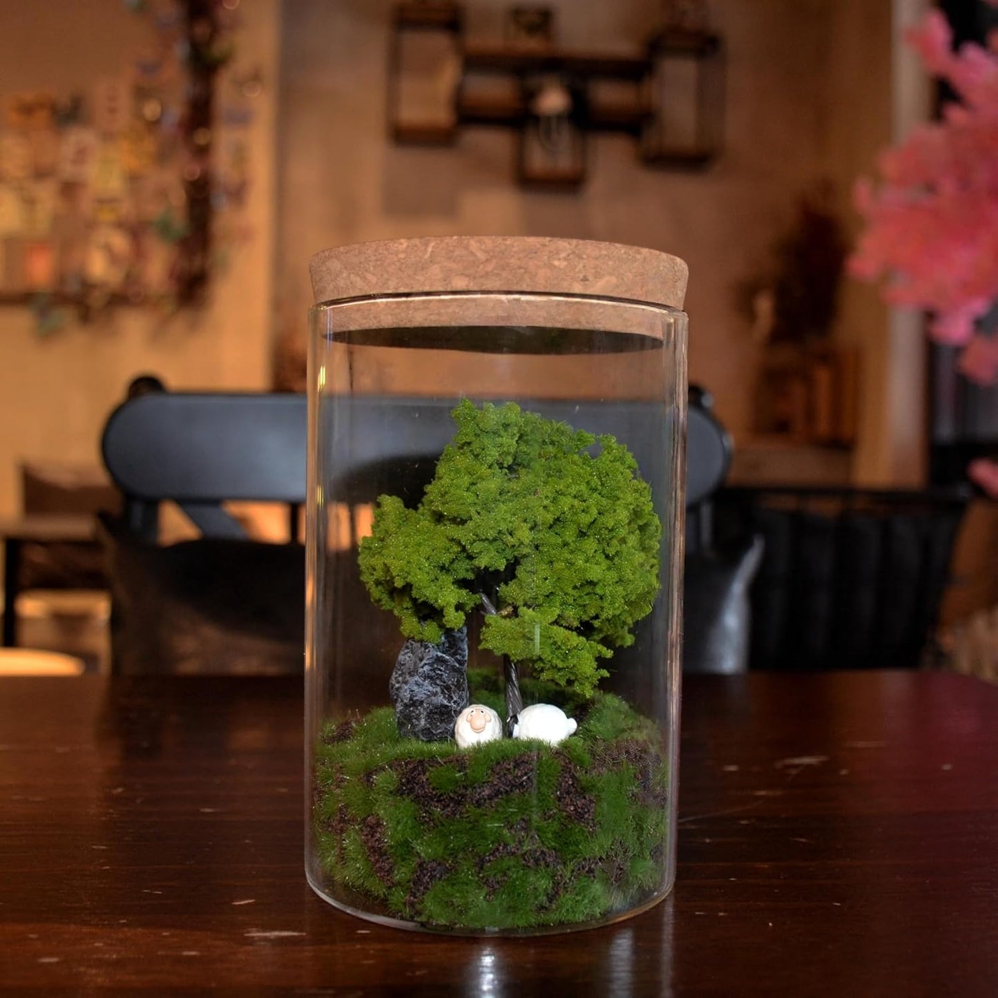 Oakwell Eternal Nature Desktop Ornament, a Miniature Scene Model with LED Light, a Gift for Yourself and Friends, Suitable for Decorating Scenes Such as Office Desks, Closets, Bedrooms, etc.