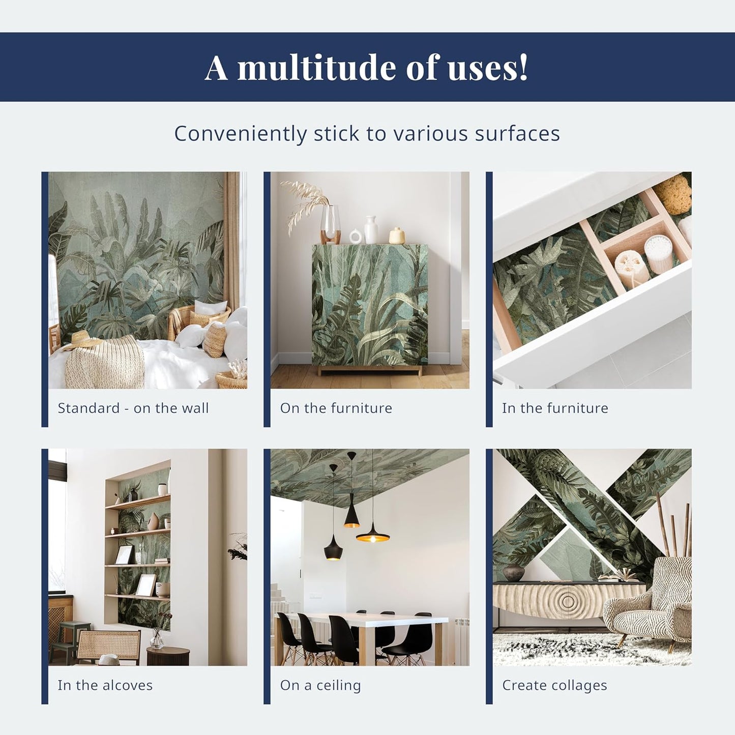 artgeist Wall Mural Peel and Stick Forest 212x98 in - XXL Self-Adhesive Corner Wallpaper Removable Large Sticker Foil Angle Wallpaper Trees Forest Moss Mystery c-B-10183-a-a