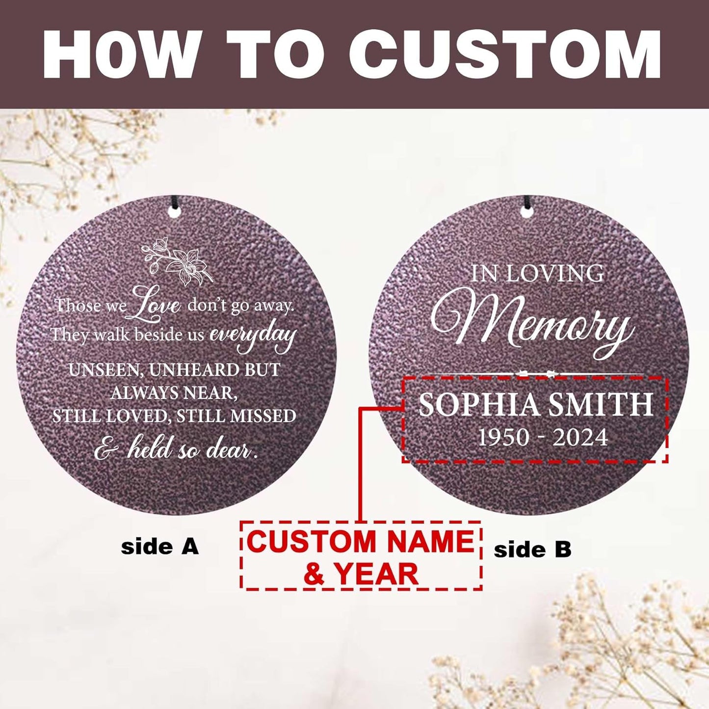 ASTARIN Personalized Wind Chimes Memorial, Sympathy Wind Chime Sorry for Your Loss Gifts, in Memory of Loved One Gift for Women Friend Loss of Husband Wife(Produced in USA)
