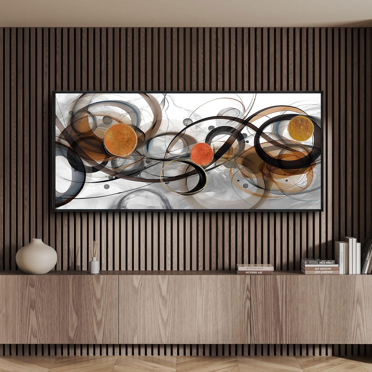 XLSJERST Large Wall Art for Living Room - Black and Gray Canvas Picture Framed Artwork for wall Modern Abstract Minimalist Paintings Oversize Wall Decor