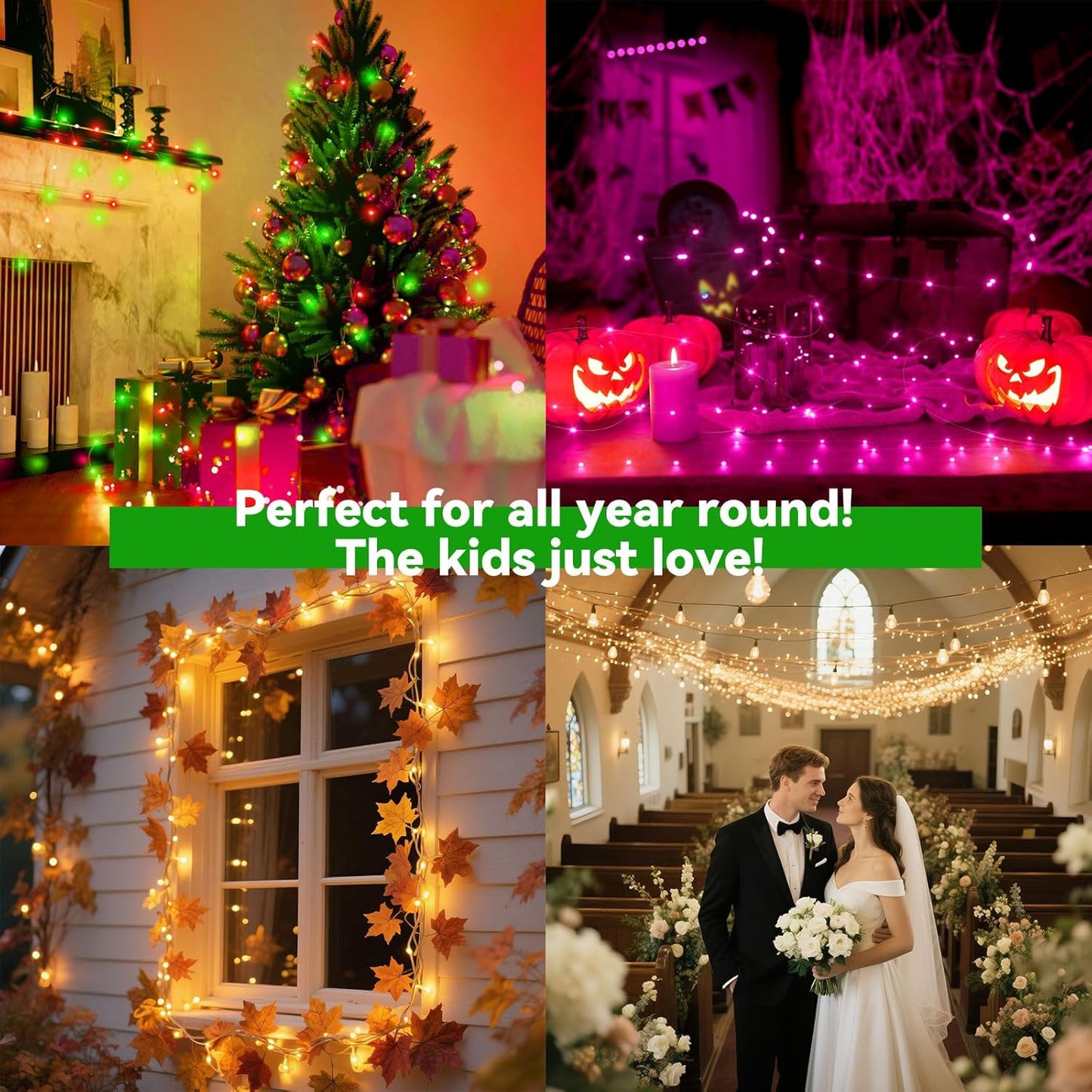 LitHome 300LED 99FT Led Fairy Lights Plug in, Color Changing Fairy Lights with Remote, 9 Modes Led String Lights Indoor Dimmable, Fairy String Lights for Fall Halloween Christmas Bedroom Dorm Decor