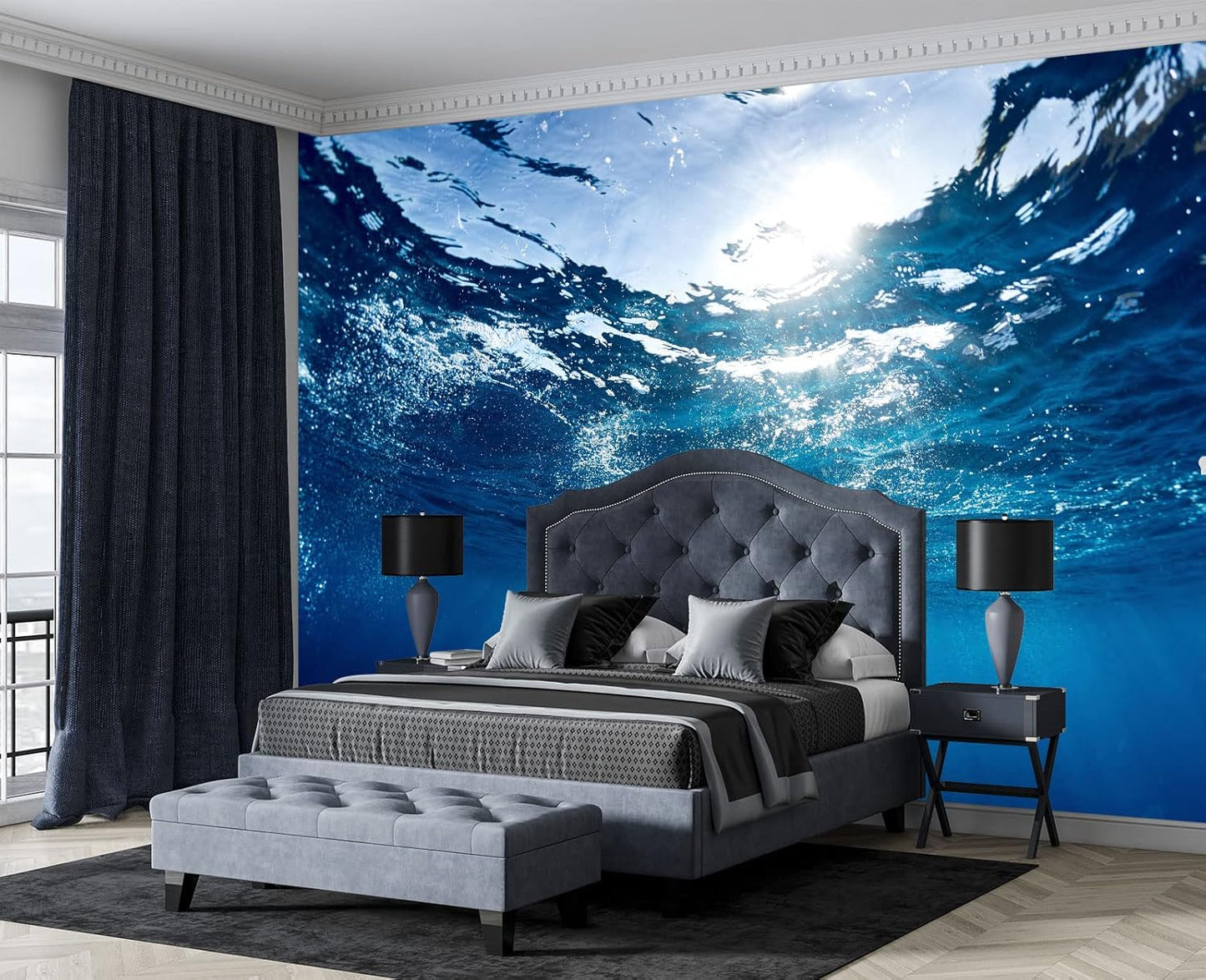 Sunlight Shining into The sea Wall Mural Wallpaper for Bedroom 178" x 117"