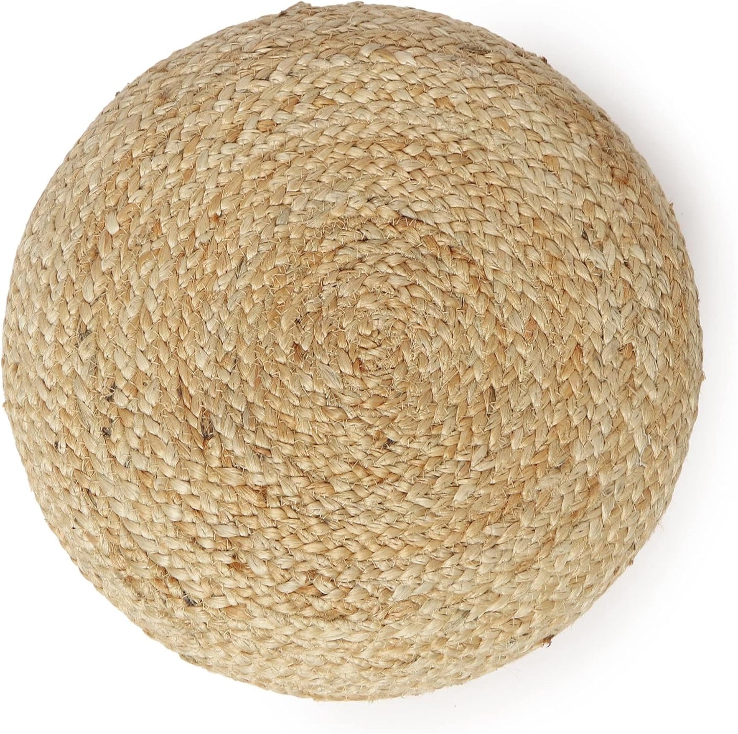 REDEARTH · Cylindrical Pouf Ottoman - Braided Pouffe Accent Sitting Round Footrest for Living Room, Bedroom, Nursery, kidsroom, Patio, Gym; 100% Jute Set of 2 (14.5"X14.5"X16"; Natural)