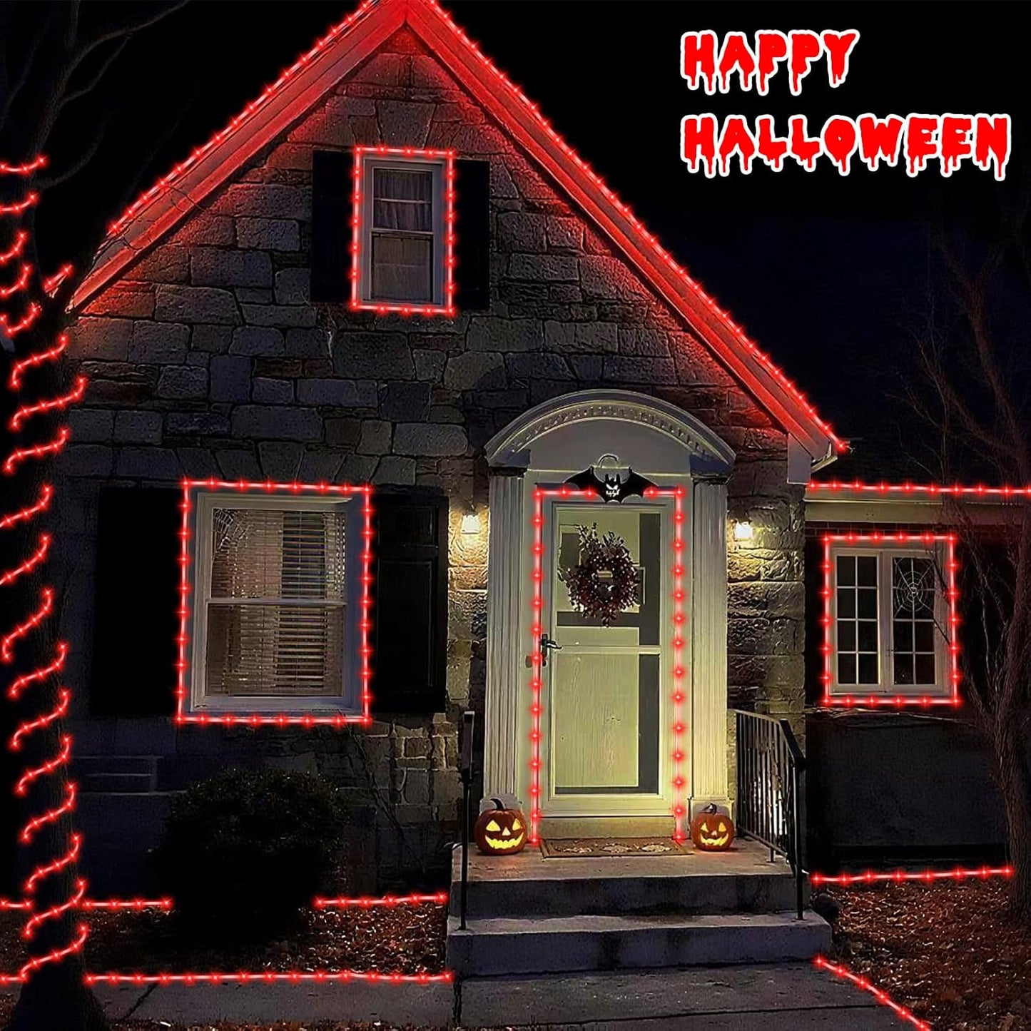 YEGUO 2 Packs Each 33ft 100 LED Solar Rope Lights Outdoor Waterproof, Red String Lights for Outside, 8 Modes Fairy Lights in Clear Thin Tube for Camping Fence Patio Garden Trampoline Deck