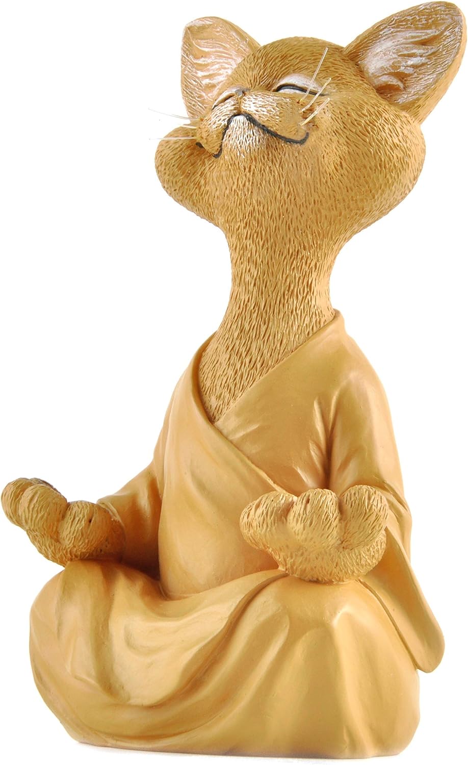 JFSM INC. 5" Whimsical Happy Cat Buddha Figurine – Zen-Inspired Resin Cat Statue – Meditating Animal Sculpture for Mindful Home or Office Decor – Peaceful Gift for Cat Lovers and Yoga Fans