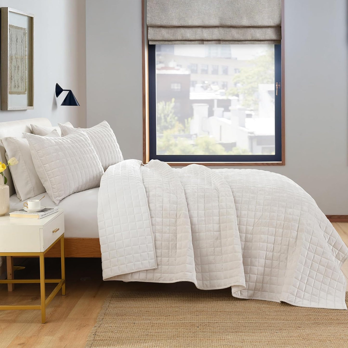 Secgo King Comforter Set for Bed - Velvet Quilts King Size, Black Bedspreads (98 * 106 Inch) with 2 Pillow Shams, Patchwork Reversible Lightweight Bedding