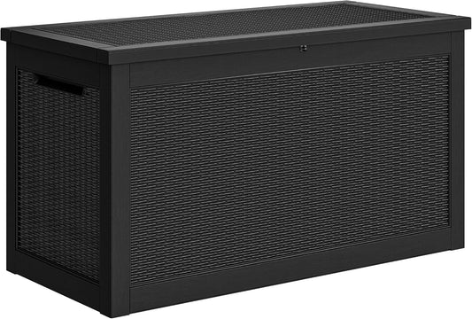 YITAHOME 260 Gallon XXL Large Deck Box, Outdoor Resin Storage Box, Lockable Storage Container for Patio Cushions, Furniture, Garden Tools, Water Resistant (Black)