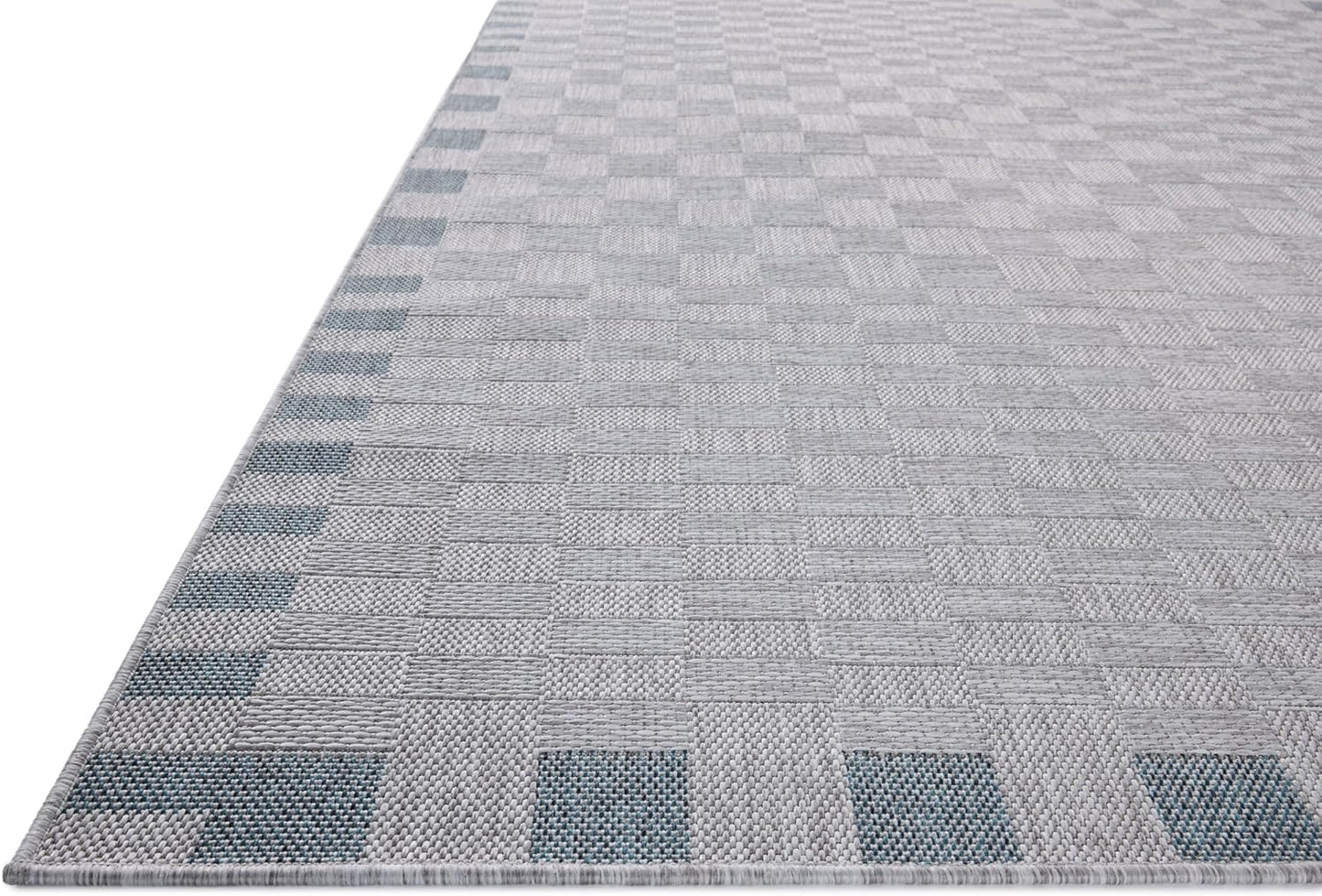 Loloi Amber Lewis Topanga Collection TOP-07 Silver/Blue 6'-7" x 9'-4" Indoor/Outdoor Area Rug