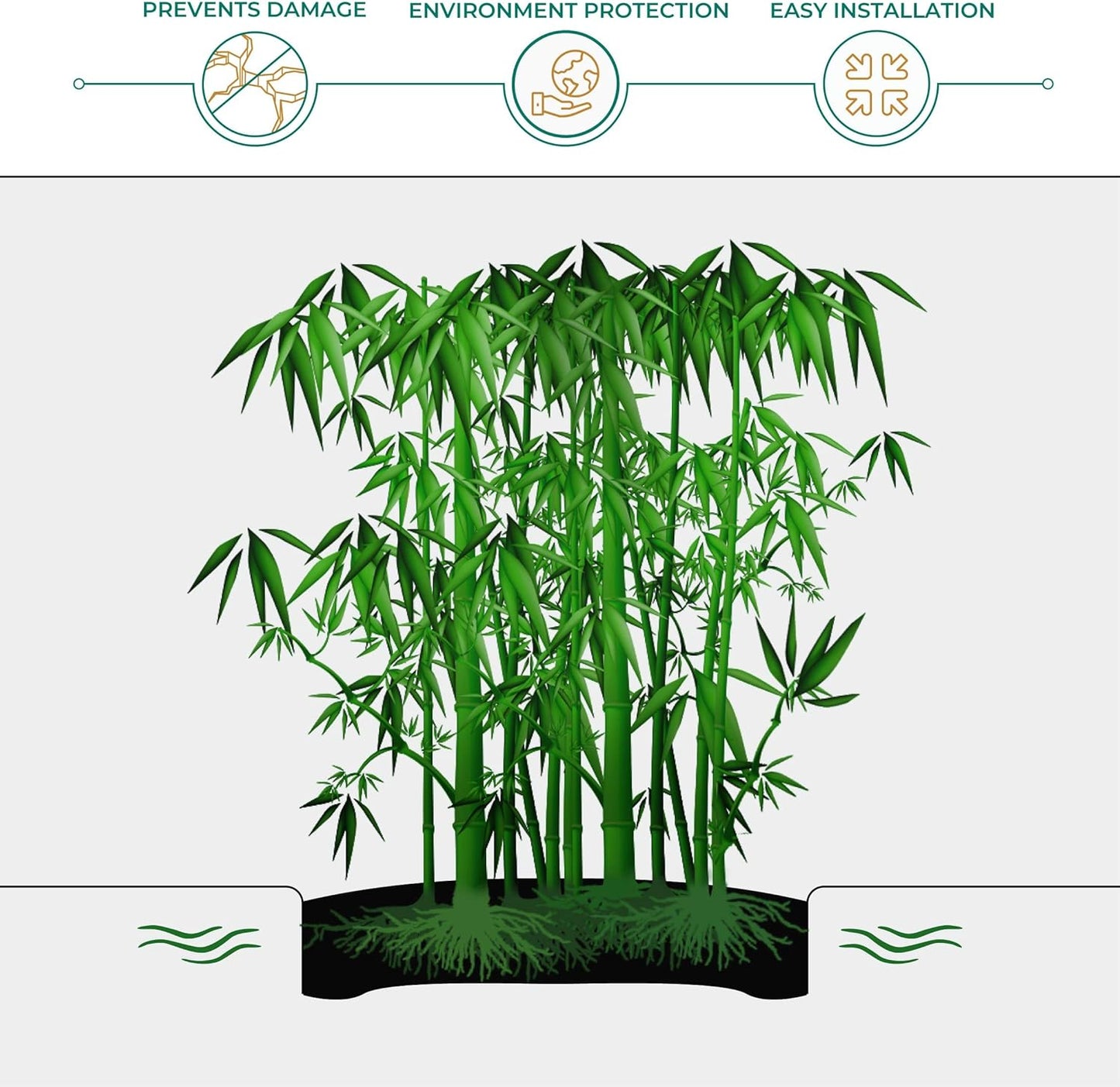 DeepRoot Water Barrier, Versatile Bamboo Barrier, Easy-to-Install Garden Barrier for Landscaping and Protection, Durable, Flexible, 30" x 100' Roll-60 mil Thickness, Black (WB 30/60-100)