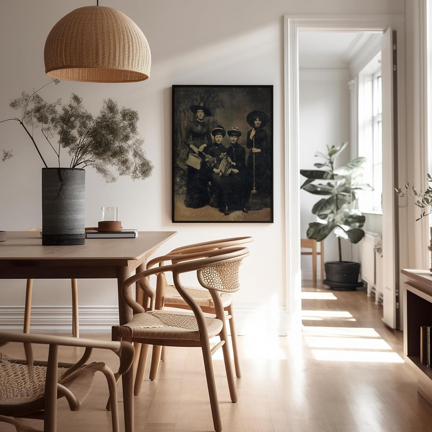 Poster Master Vintage Four Witches Coven Poster - Retro Witches Print - Witchcraft Art - Halloween Art - Gift for Men & Women - Gothic Decor for Living Room, Bedroom or Dorm - 16x20 UNFRAMED Wall Art