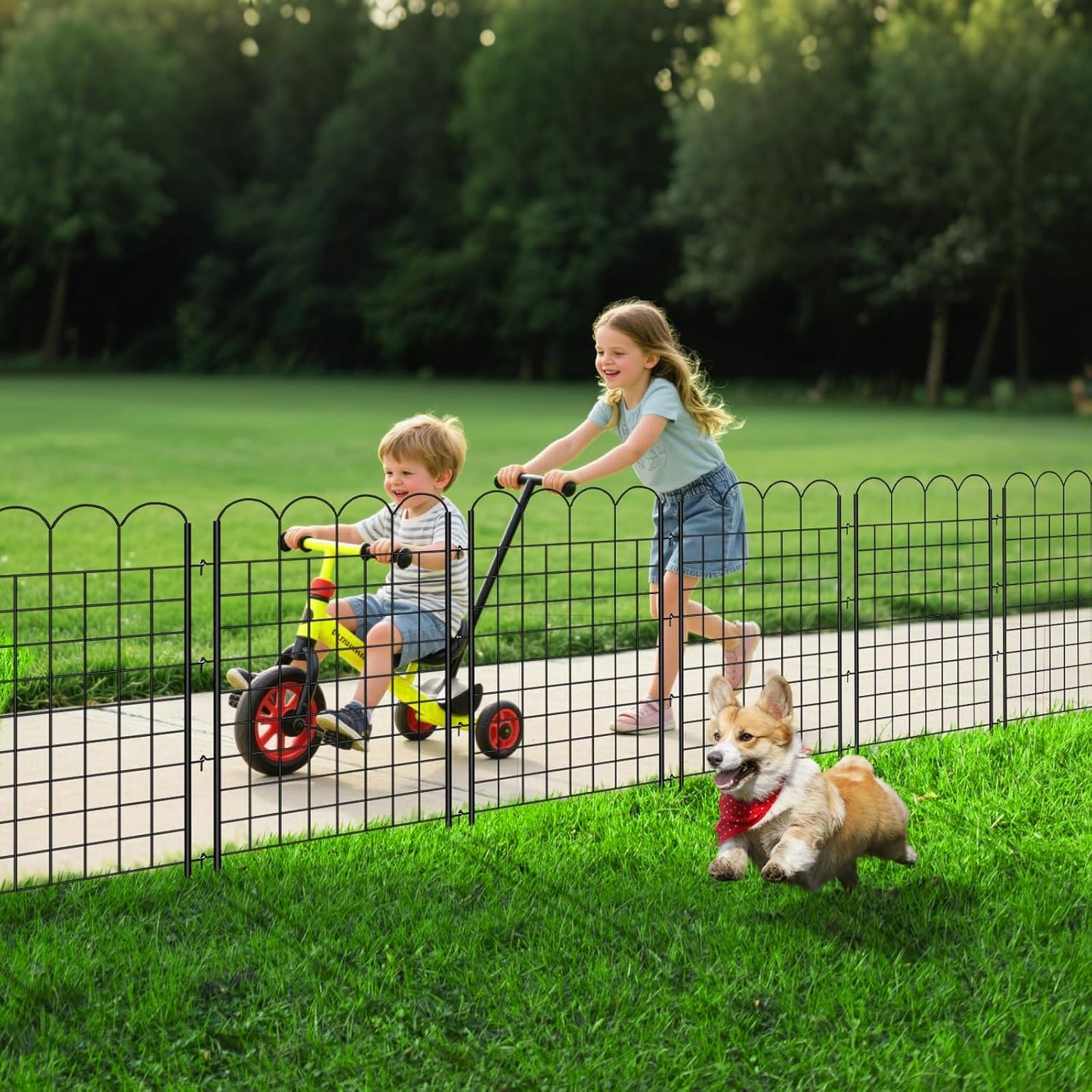 12 Panels Tall Decorative Garden Fence, 40 in(H) X 26 ft(L) No Dig Garden Dog Fence Animal Barrier, Rustproof Metal Wire Panel Border Fencing for Yard, Flower Vegetable Bed, Patio and Outdoor Decor