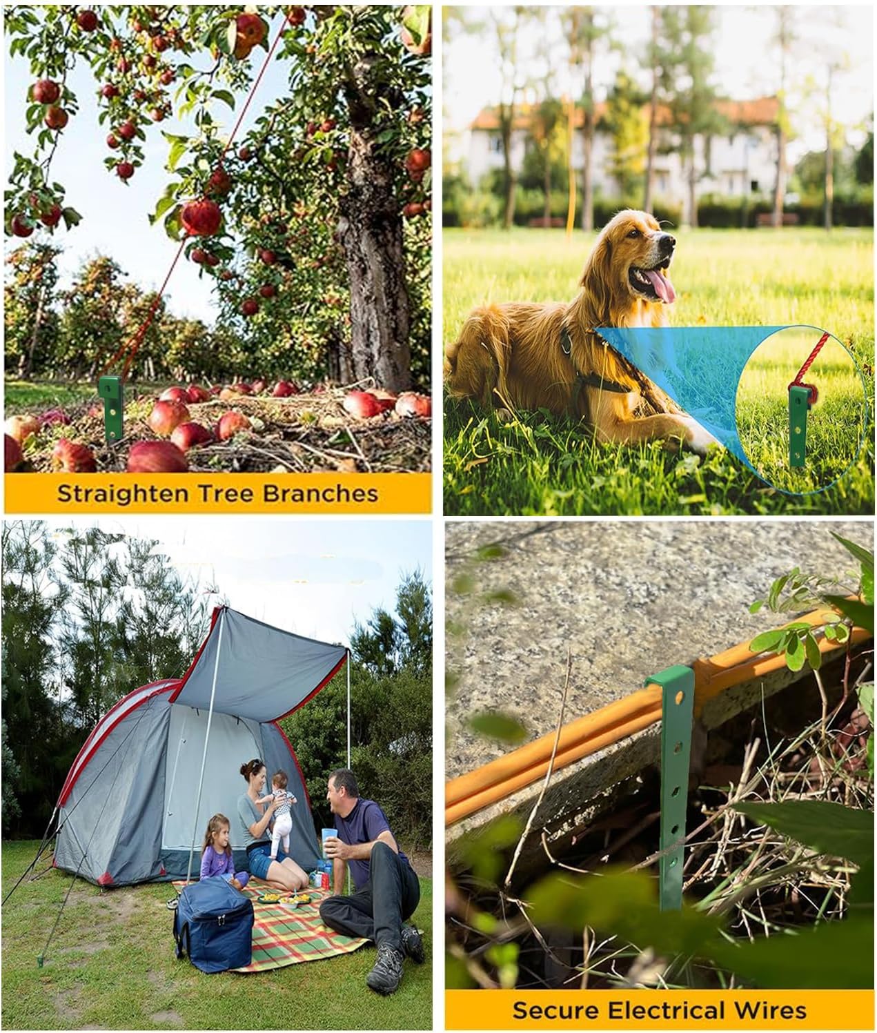 60Pcs Metal Garden Landscape Edging Stakes, Green,10in anchoring Stakes Landscape Anchoring Spikes for Terrace Board,Garden Liner, Landscape Edging Coil,Bender Board,Grass Barrier