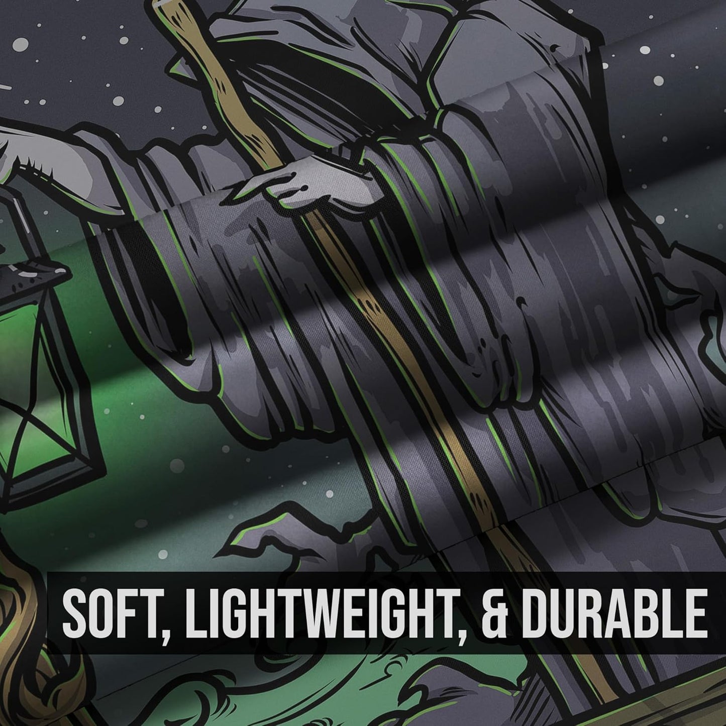 The Hermit Tarot Card Tapestry - Grim Reaper - Gothic Halloween Home Decor Wall Hanging (80" x 68")