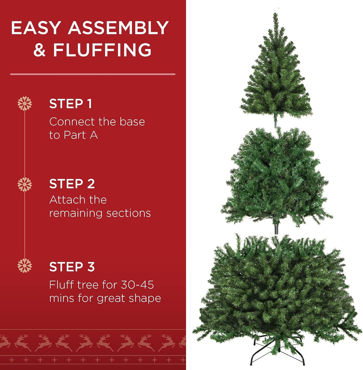 Best Choice Products Artificial Christmas Tree, 6ft Premium Unlit Realistic Spruce Holiday Décor w/Dense Branches, Easy Assembly, Metal Base