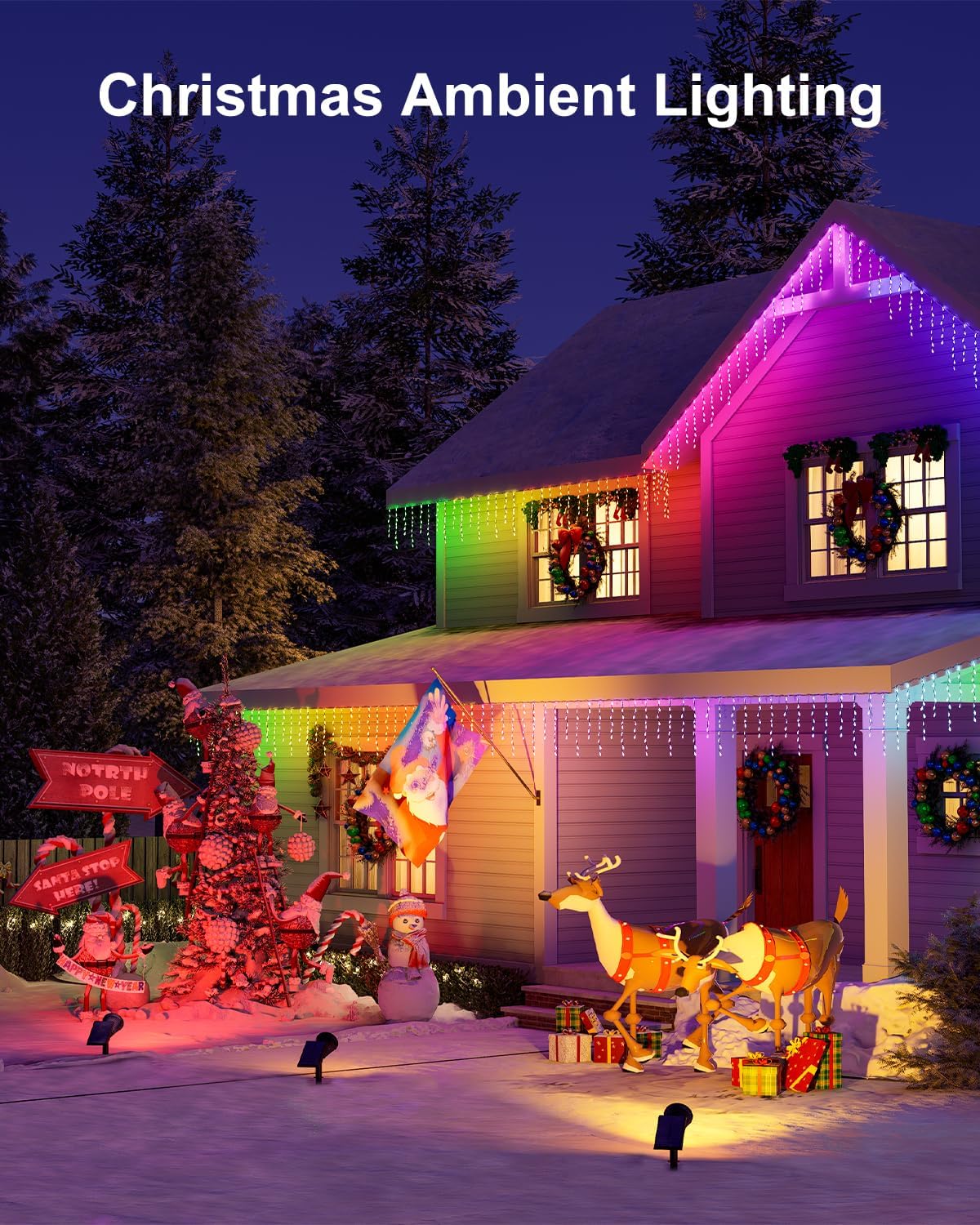 2 Pack Color Changing Solar Spotlights Outdoor for Halloween Decorations, Skeletons, Tombstones, Pumpkin, Waterproof Solar Landscape Spot Lights Uplighting for Outside House, Yard, Garden, Pathway