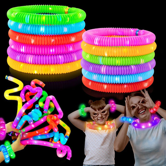 Halloween Glow Sticks Party Favors for Kids 12 PCS-Glow in Dark Party Supplies for Toddlers, Light Up Necklace Bracelet Accessories for Boys Girls, Neon Decorations for Birthday Dance Camp Care