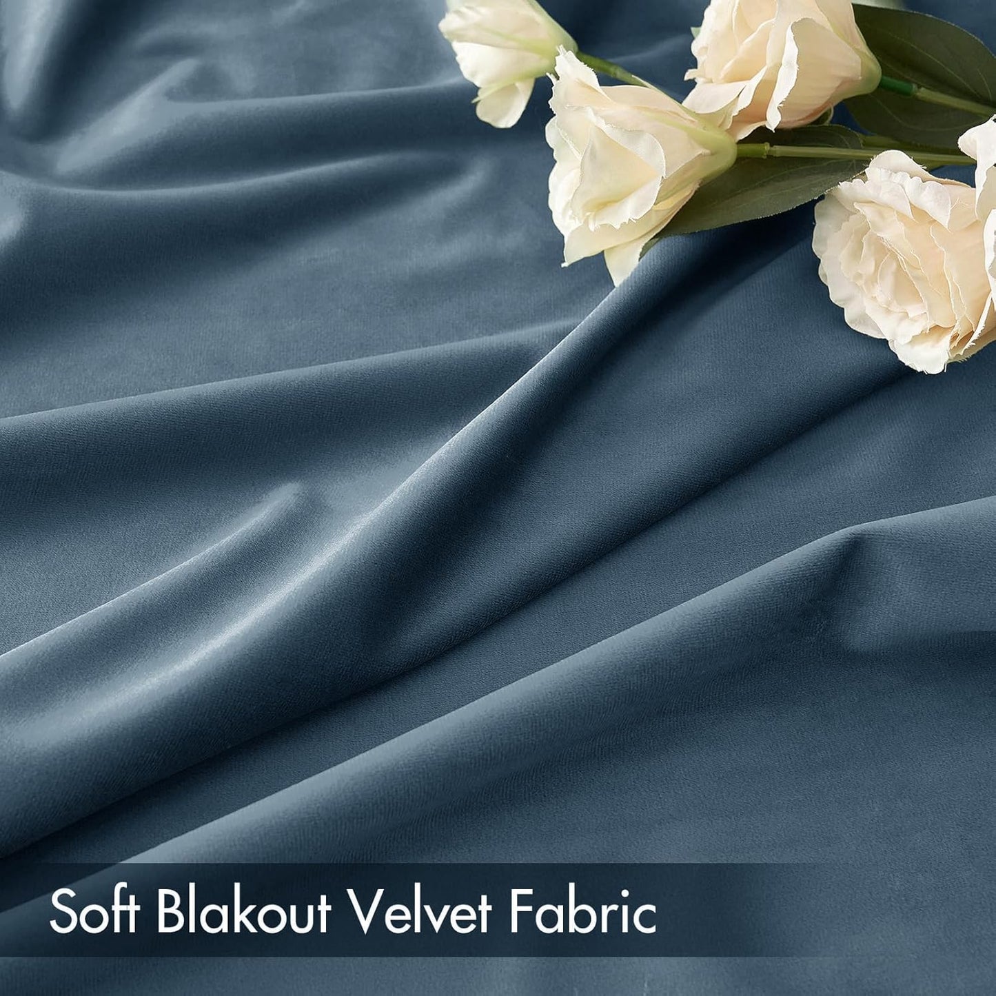 MIULEE Dark Slate Velvet Curtains Thermal Insulated Blackout Curtain Drapes for Bedroom Living Room Darkening 84 Inches Long Curtains Panels Rod Pocket Set of 2