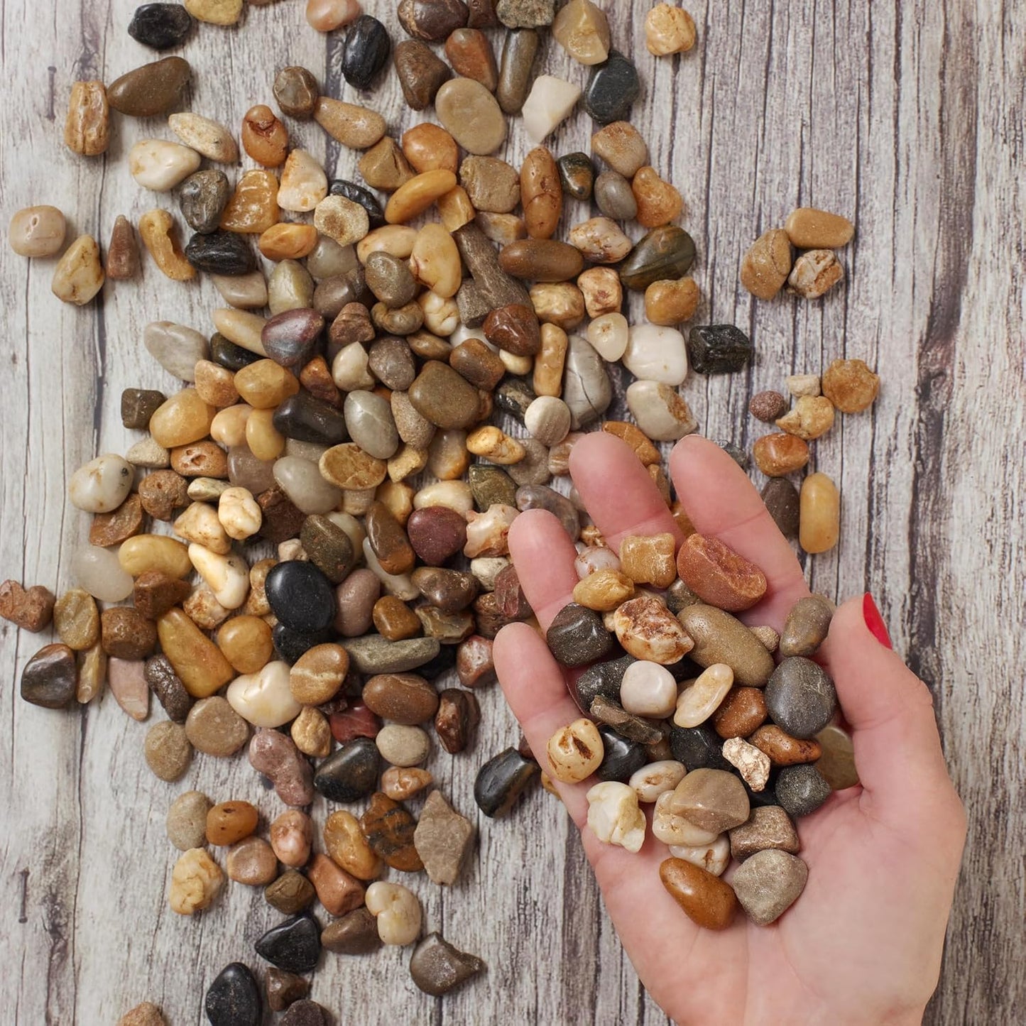 Royal Imports 30LBS River Rocks Decorative Ornamental Pebbles, Garden Landscaping Stones, Gravel Filler for Plants, Vases, Succulents, Home Decor, Aquariums, Crafting, Animal Habitat - Small Natural