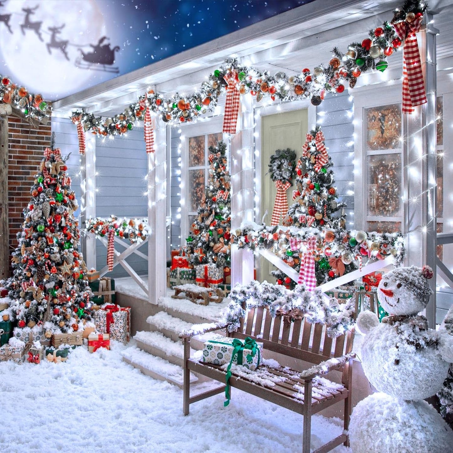 250 LED White Christmas Lights Outdoor, 82ft 8 Modes White Christmas String Lights Clear Wire, Plug in Twinkle Fairy Lights for Bedroom Wedding Tree Christmas Decorations