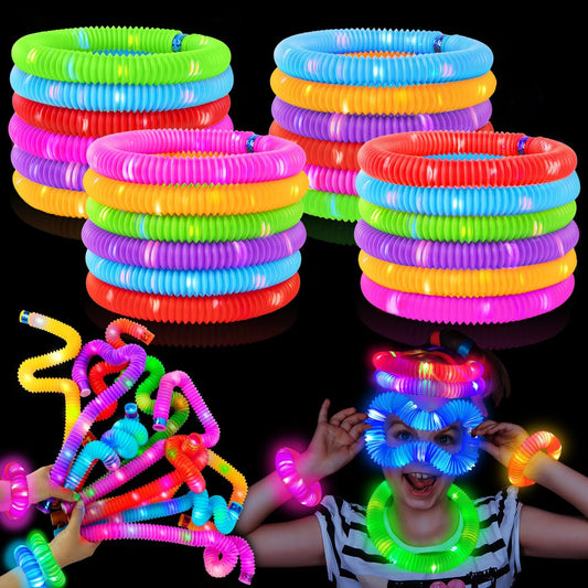 Glow Sticks Bulk Party Favor Supplies for Kids 48 PCS,Glow in Dark Bracelet Necklace Accessories for Birthday Wedding Camping Parade Throw,Halloween Handouts Giveaways Prizes for Toddlers Boys Girls