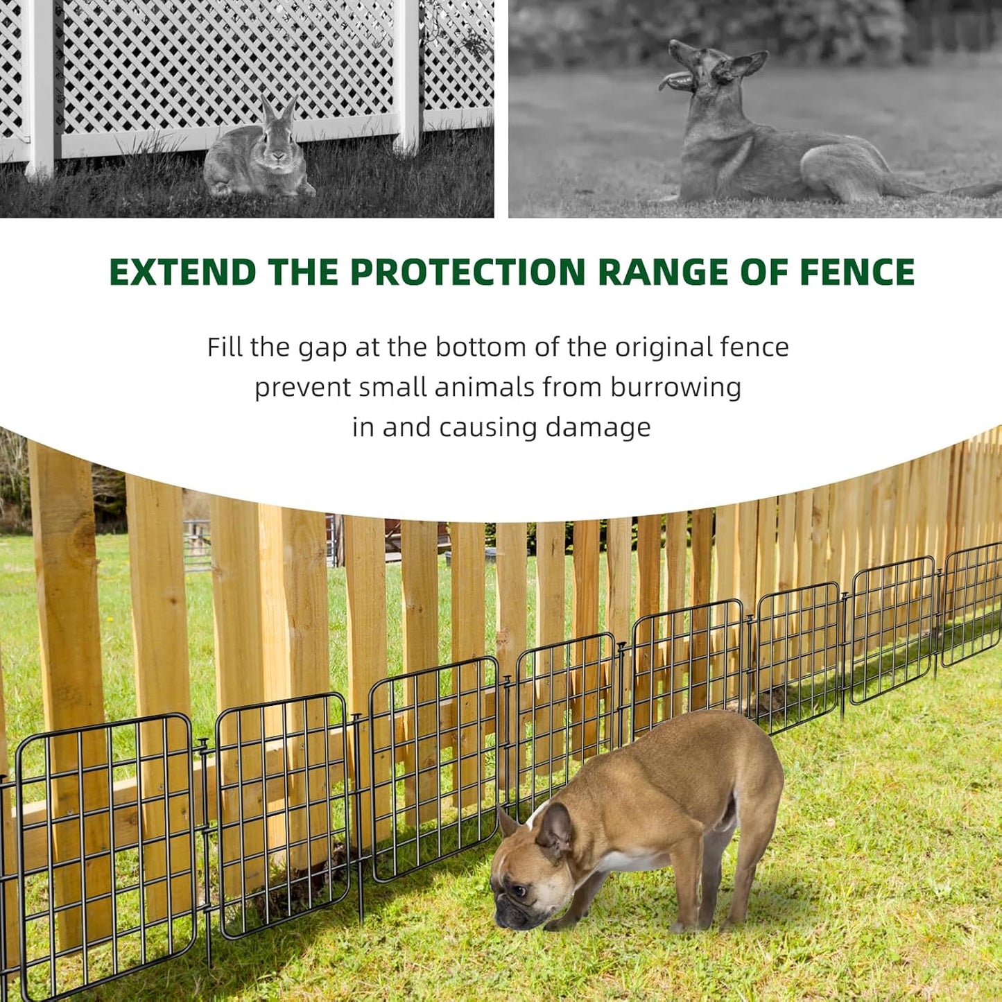 30ft x 17in Garden Fence Animal Barrier, 28 Panels No Dig Fence Border, Rustproof Metal Decorative Garden Fence with Ground Stake, Flower Bed Edging Border for Dog, Rabbit, Outdoor Yard Patio Decor