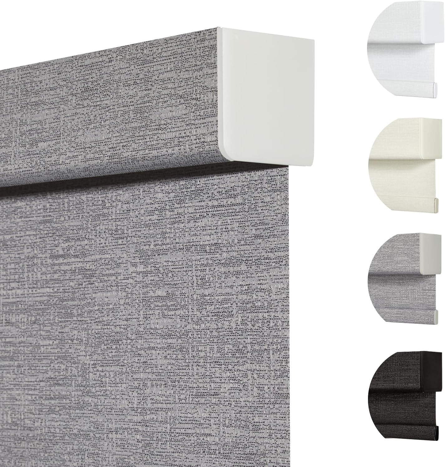 Persilux Blackout Roller Shades for Indoor Windows with Upgraded Cassette, Cordless Shades Window Blinds Pull Down for Doors, Easy to Install for Office/Living Room/Bedroom, Grey(65" W x 64" H)