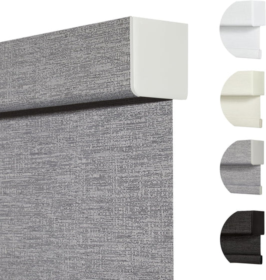 Persilux Blackout Roller Shades for Indoor Windows with Upgraded Cassette, Cordless Shades Window Blinds Pull Down for Doors, Easy to Install for Office/Living Room/Bedroom, Grey(43.5" W x 84" H)