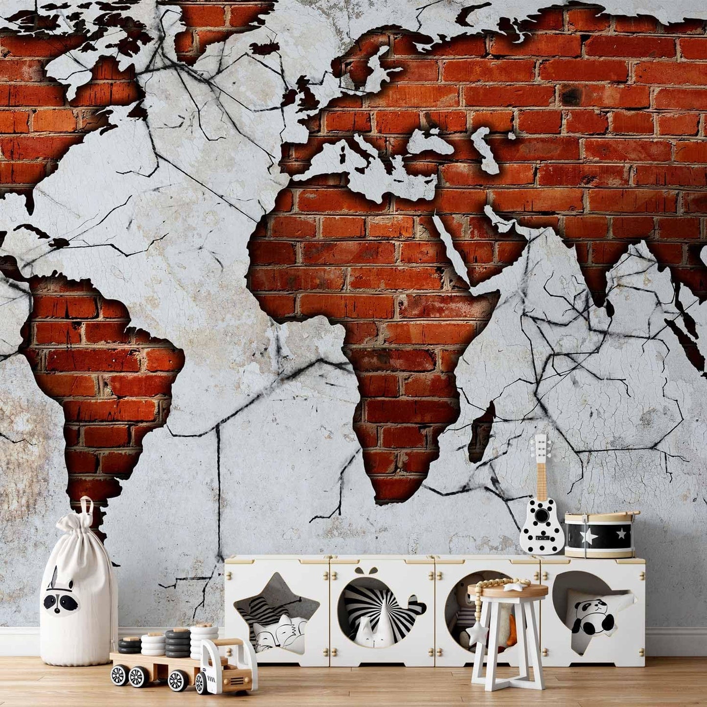 artgeist Wall Mural World Map 79x55 in - XXL Non-Woven Wallpaper Fleece Wall Decor Photo Print Picture Image Design Map of The World k-A-0495-a-a