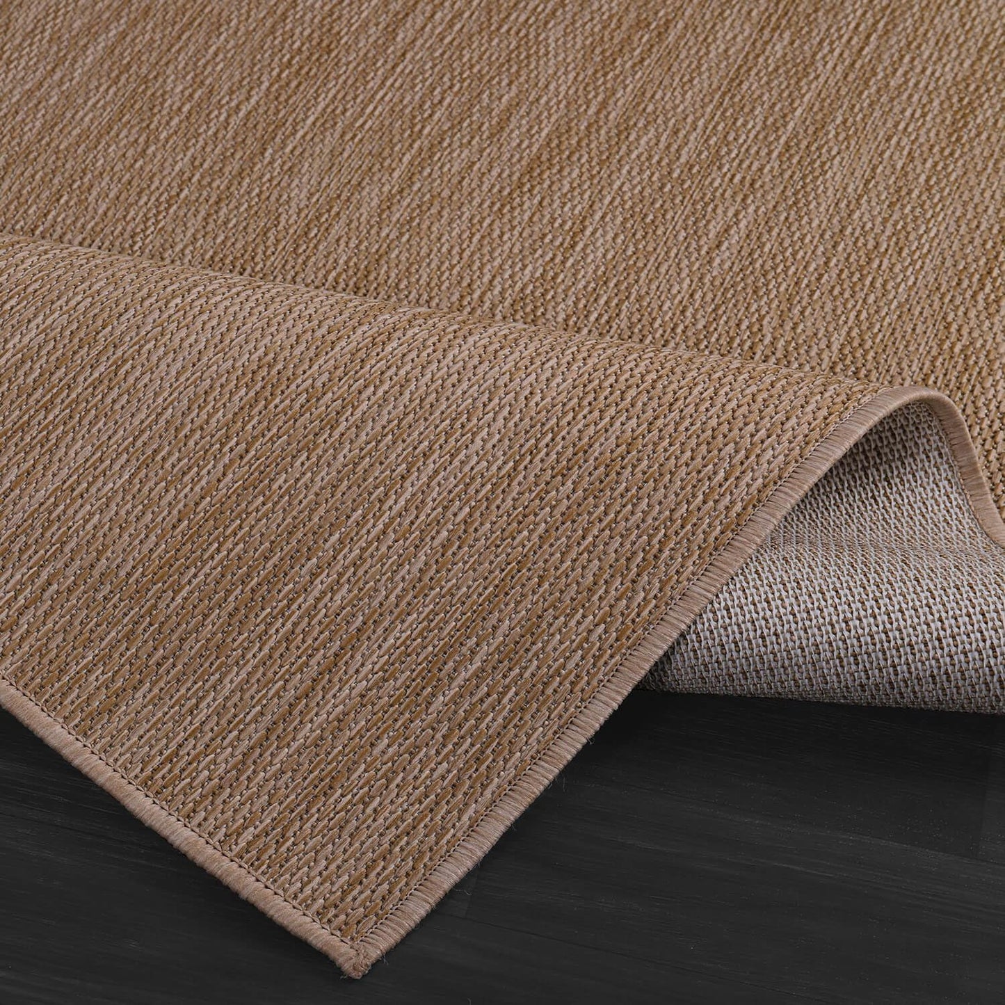 CAMILSON Outdoor Rug 8x10 Modern Area Rugs for Indoor and Outdoor Patios and Porches - Waterproof, Washable, Non-Shedding, Easy-to-Clean Outside Carpet (8 x 10, Solid - Jute)