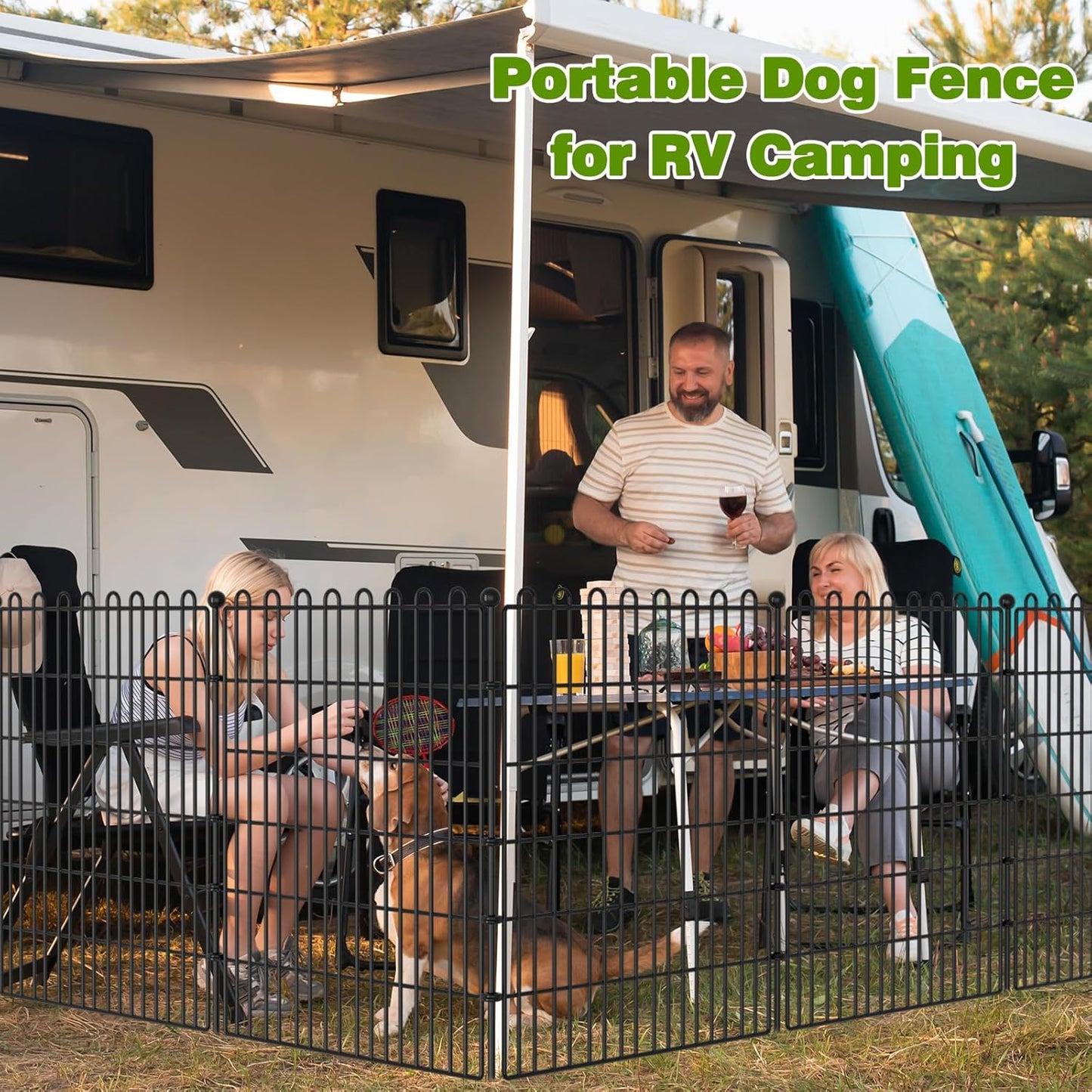 20 Panels No Dig Decorative Garden Fence with 2 Gates for Yard, 40 in(H) X 47.2 ft(L) Animal Barrier Fencing for Outdoor Dog, Metal Portable Garden Fences for Borders, Pets, Landscape, Temporary Fence