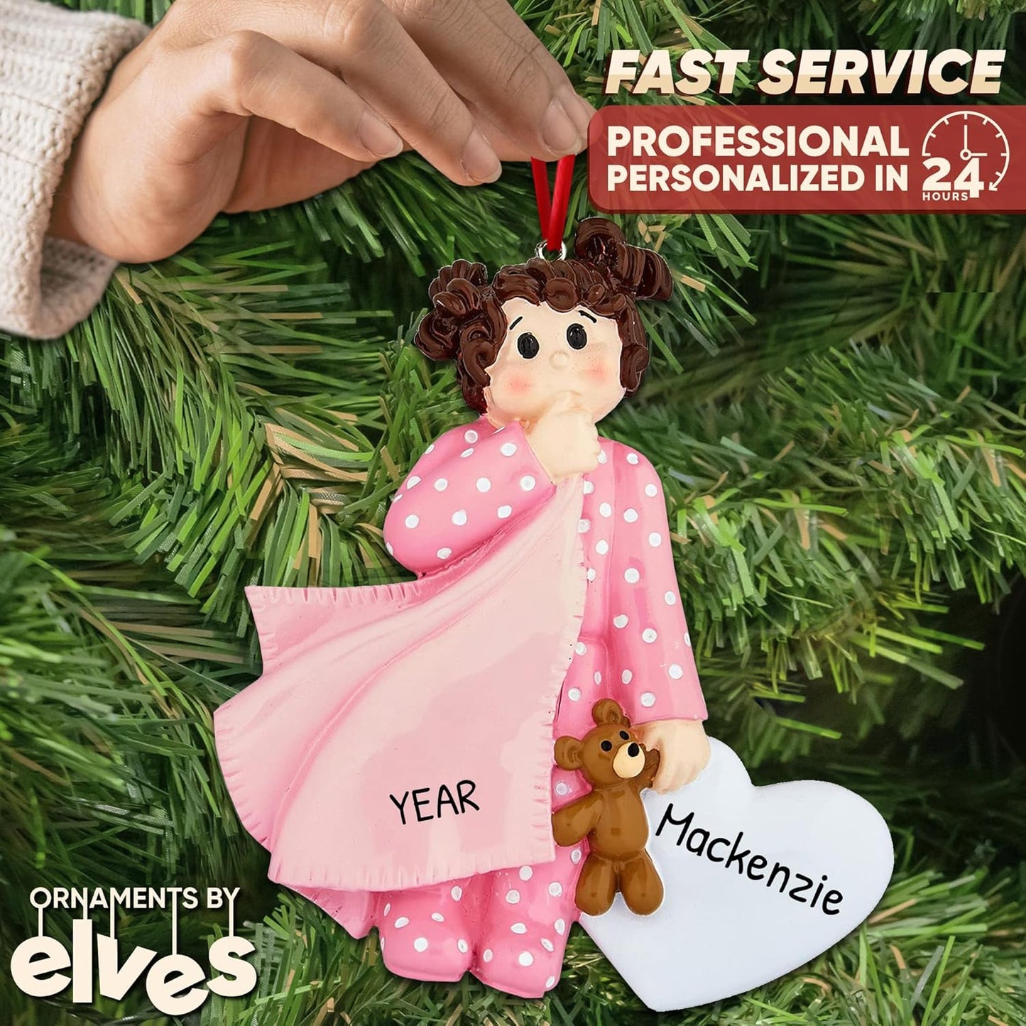 Personalized 2nd Christmas Boy Tree Ornament 2024 - Baby Child Hold Heart Second - Free Customization